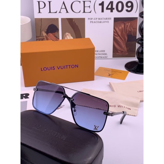 LV Rimless Aviator Sunglasses (Blue-Gradient)